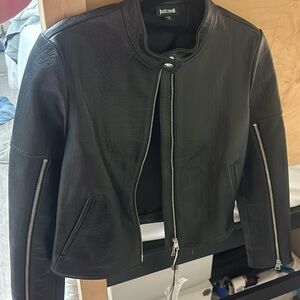 Justcavalli leather jacket